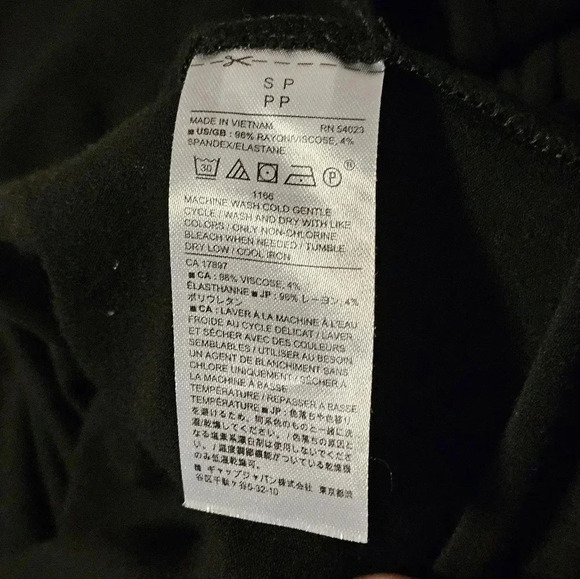 Banana Republic Black Midi Dress Elastic Waist Pockets Minimal Petite SP Classic - Picture 5 of 7